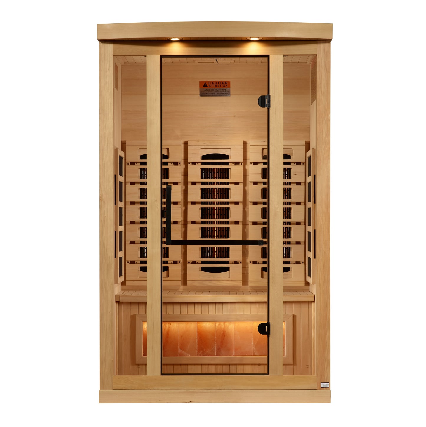 Full Spectrum PureTech™ 2-Person Near Zero EMF FAR Infrared Sauna with Red Light Therapy & Himalayan Salt Bar
