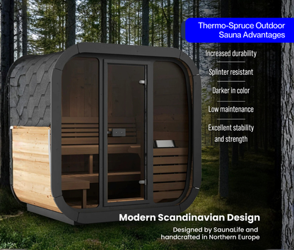 Saunalife 4-Person Luxury Cube Sauna