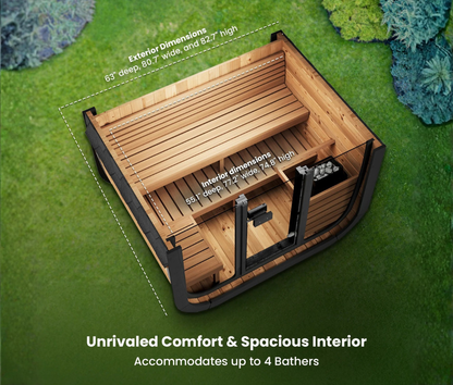 Saunalife 4-Person Luxury Cube Sauna